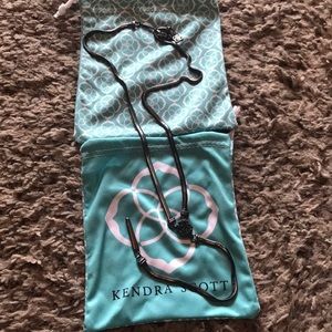 Kendra Scott Starla Y necklace in black drusy.